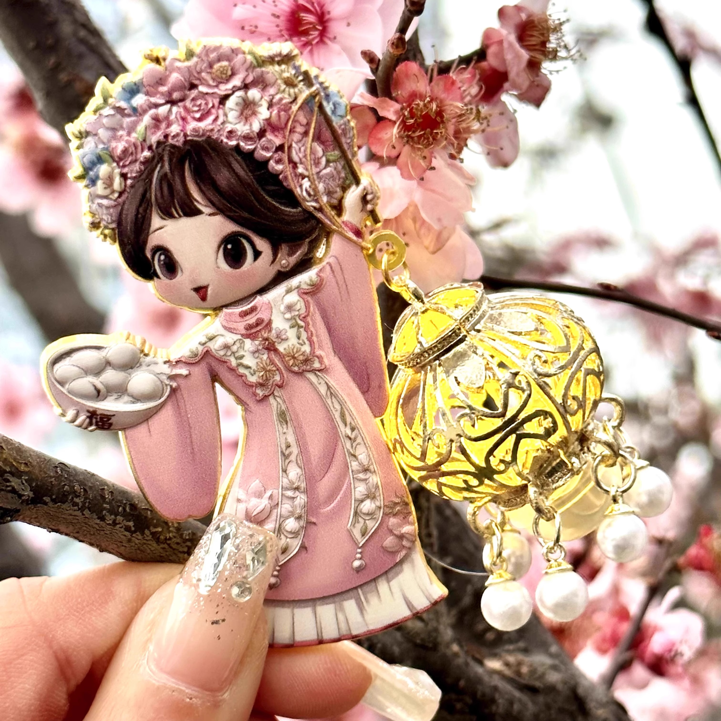 泉州簪花流光特色灯笼冰箱贴发光