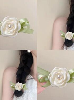 山茶花发夹女森系甜美花朵