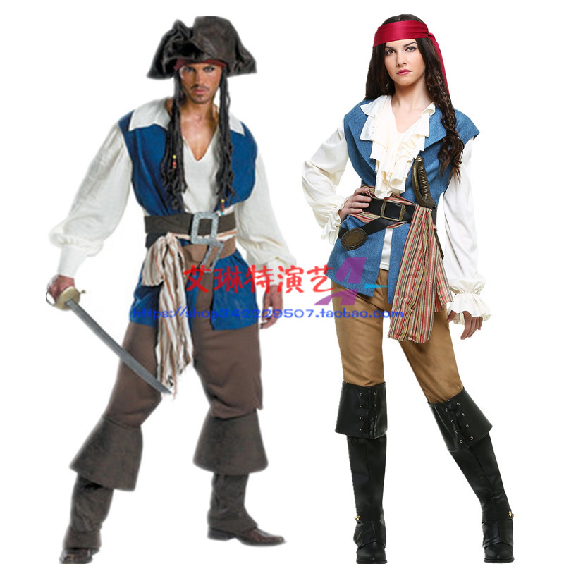万圣节服装男女情侣装海盜加勒比海盗服装cosplay性感女杰克船长