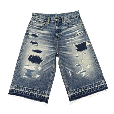 TBR深海蓝补丁破坏7分裤短裤