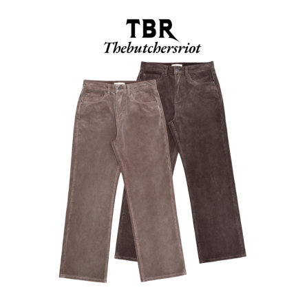 TBR 定织水洗双色灯芯绒紫铜做旧扣elegant版型宽松直筒牛仔裤