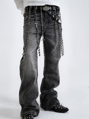 TBR 牛王系列02 黑灰水洗646版型微喇牛仔裤