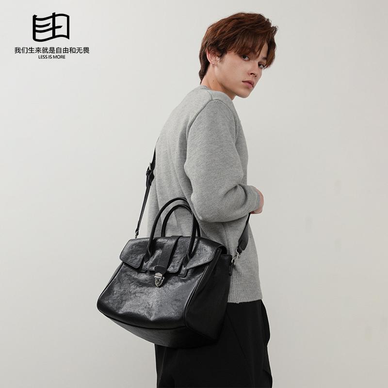 小众设计通勤包复古公文包电脑包