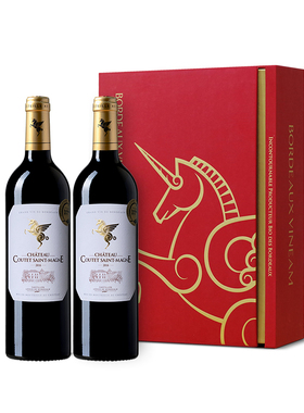 翡马圣曼尼酒庄干红葡萄酒750ml*2双支礼盒进口红酒波尔多右岸AOC