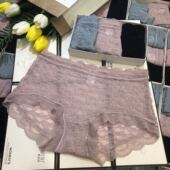 精品三条盒装 女 魅丽翘泡泡蕾丝细褶系列抗菌棉档中腰平角包臀内裤