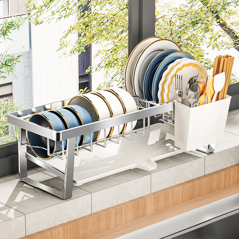 单层沥水碗架304不锈钢碗碟碗盘碗筷厨房收纳架超窄小尺寸置物架