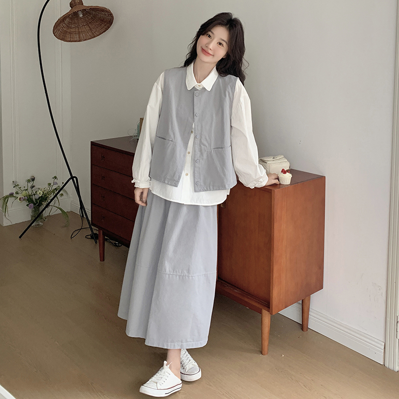 【现货】蓝色三件套套装102-202-P175-K238，女装风衣，浙宝102（原188）
