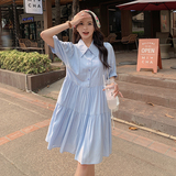 【现货】蓝色连衣裙102-8573-P110-K158，女装连衣裙，浙宝102（原188）