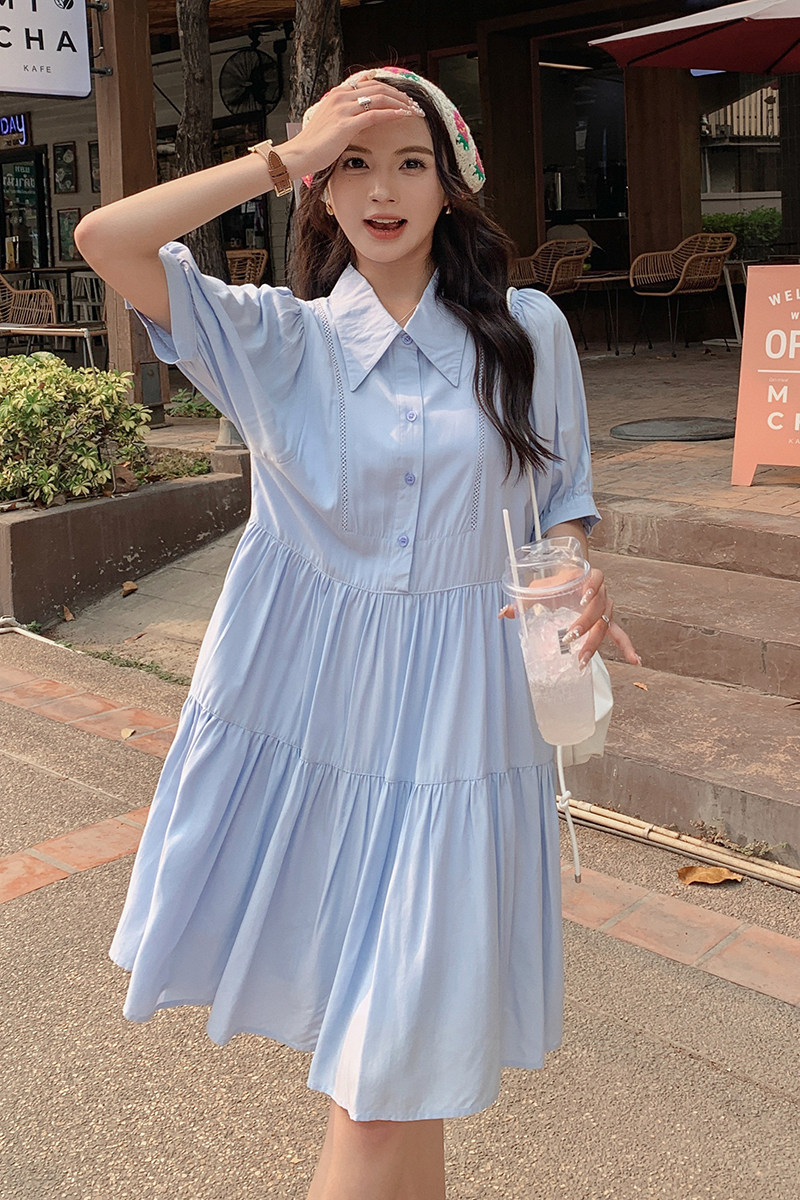 【现货】蓝色连衣裙102-8573-P110-K158,女装连衣裙,浙宝102（原188）