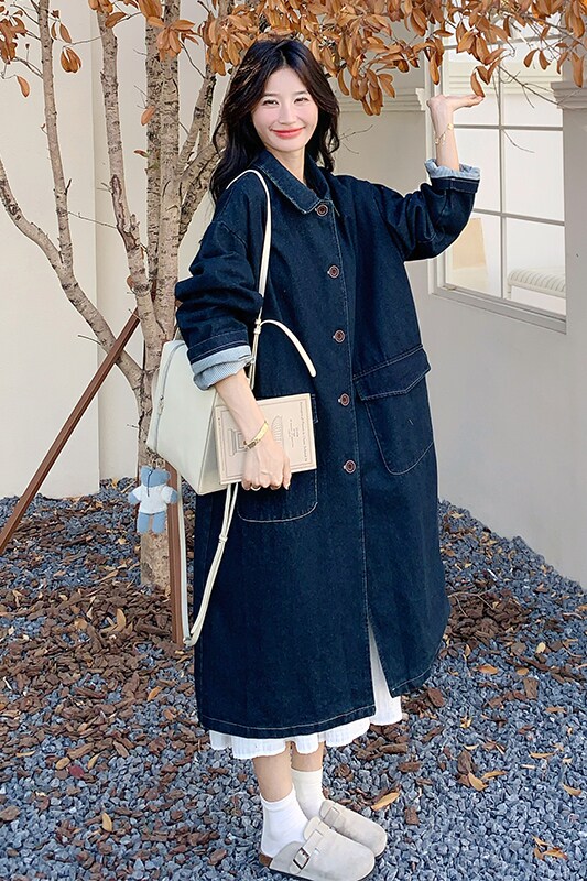 【现货】森女系长款牛仔外套102-811-P170-K238,女装风衣,浙宝102（原188）