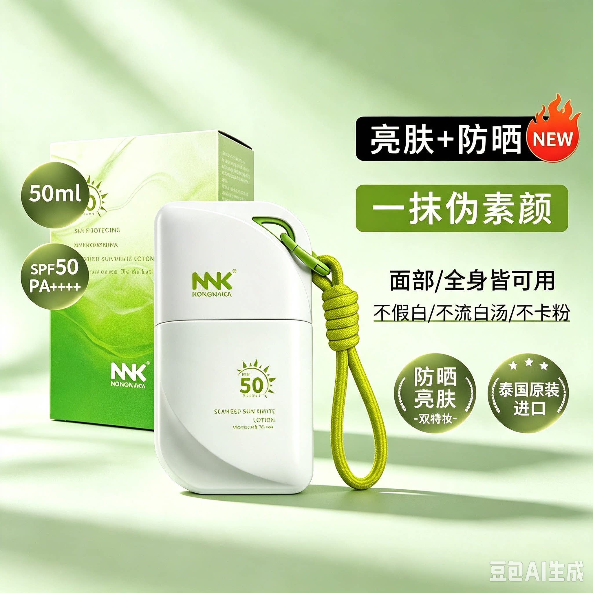 NNK泰国原装进口美白防晒霜乳女学生专用SPF50倍防紫外线50ml