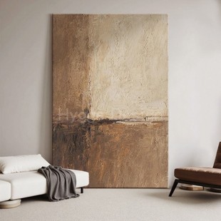 客厅装 棕调叠境 饰画抽象高级侘寂风餐厅玄关走廊挂画 极简 意式