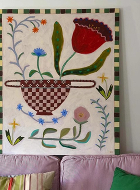 《静谧缤纷花园》中古风客厅装饰画植物花卉餐厅摆画玄关走廊挂画