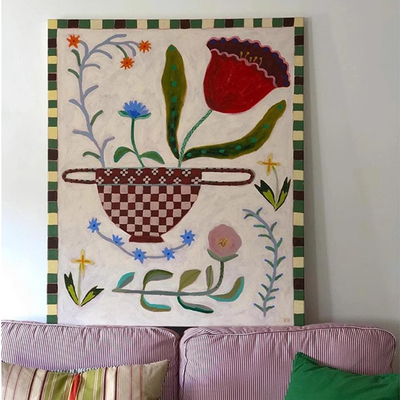 《静谧缤纷花园》中古风客厅装饰画植物花卉餐厅摆画玄关走廊挂画