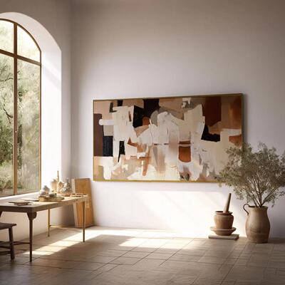 抽象极简多色彩立体肌理装饰画卧室客厅沙发挂画壁画