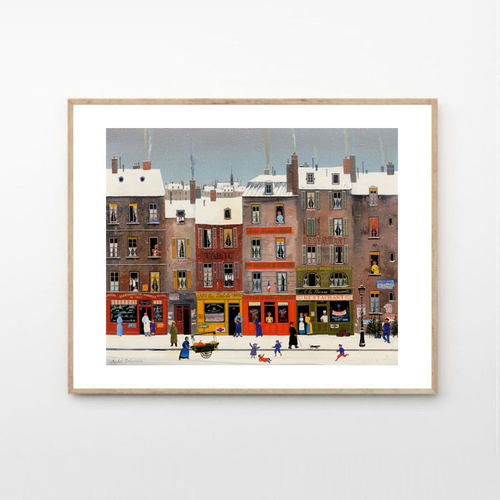 新品 法国城市景观街景 写实可爱风格插图壁画挂画装饰画