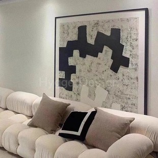 侘寂风抽象色块玄关沙发背景墙装 饰画现代简约高级感客厅大幅挂画