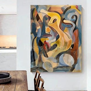 多巴胺治愈现代客厅抽象装 饰画玄关走廊餐厅彩色艺术挂画
