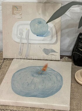 blue apple ins风客厅卧室装饰画小清新儿童房治愈系梦幻蓝色挂画