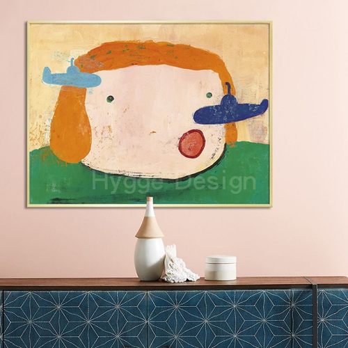 奈良美智卡通涂鸦日式儿童房装饰画男孩女孩小猪卧室桌面摆画挂画