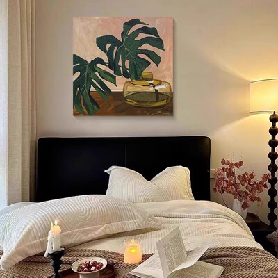 《家大业大》美式中古风客厅挂画法式复古方形餐厅艺术玄关装饰画