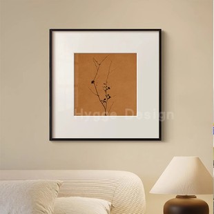 饰画法式 中古风植物客厅艺术装 复古禅意挂画民宿背景壁画 疏影