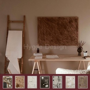 宅寂 饰画渐变色大幅优雅知性客厅玄关挂画 中古侘寂风咖色艺术装