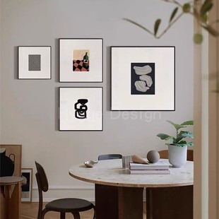客厅挂画现代简约抽象卧室装 饰画正方形沙发背景墙面画餐厅组合画