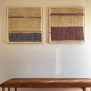 原木风高端酒店民宿挂画 饰画2025新款 编织时间 侘寂中古风客厅装