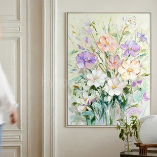 奶油风花卉艺术高级温馨氛围感客厅装 饰画卧室壁画沙发背景墙挂画