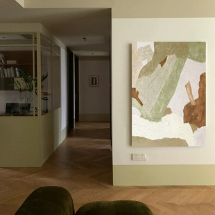 治愈系装饰画奶油风入户门正对墙挂画艺术高级感玄关中古风客餐厅