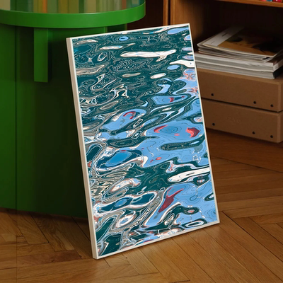 水波纹家居ins风艺术现代装饰画小众高级感客餐厅墙壁画玄关挂画
