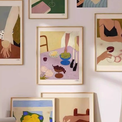 复古法式欧洲花卉艺术家抽象海报新款客厅装饰画家居卧室床头挂画