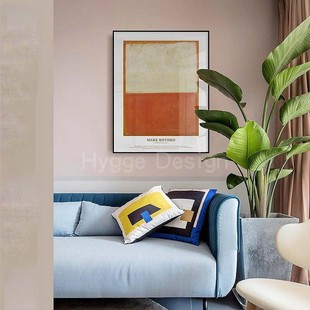 极简风挂画马克罗斯科抽象派红黄色块简约风MarkRothko家居装 饰画