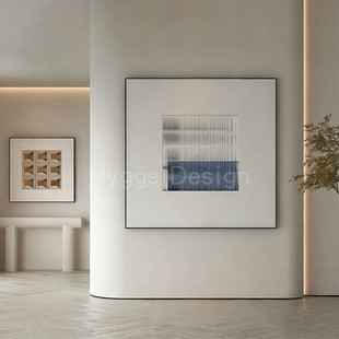 现代简约装 饰画极简几何抽象线条蓝调书房客厅高级感小众艺术挂画