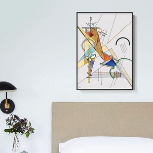 康定斯基极简抽象几何装 饰画书房玄关走廊挂画艺术线条小众墙壁画