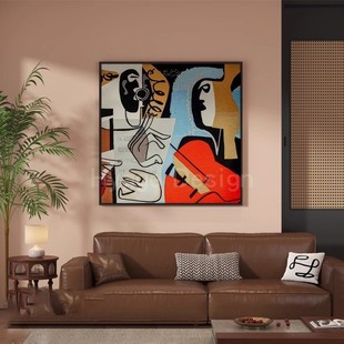 毕加索抽象创意玄关壁画北欧简约客厅装 艺术民宿卧室挂画 饰画个性
