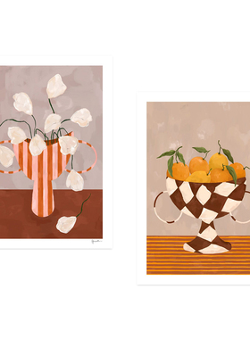 丹麦设计Frankie Penwill水果花卉壁画插画挂画 北欧餐厅装饰画