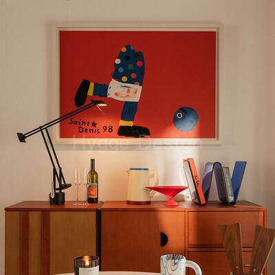 包豪斯风格沙发背景墙装饰画多巴胺抽象民宿餐厅走廊卧室床头挂画