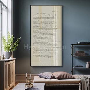 爱因斯坦手稿玄关挂画竖版 饰画 酒店走廊过道书房客厅背景墙高端装