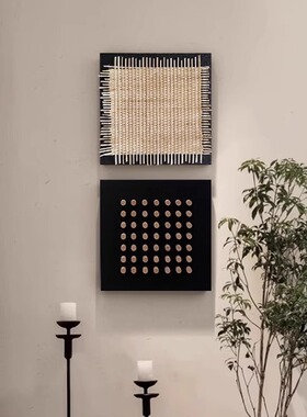 中古风抽象艺术客厅组合装饰画日系侘寂风民宿高级挂壁画趣味小众