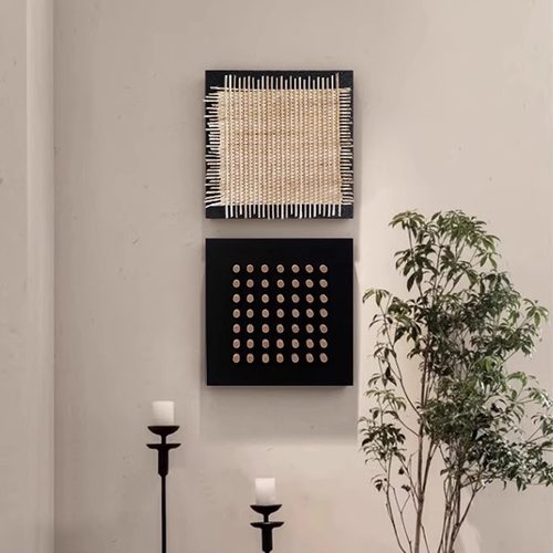 中古风抽象艺术客厅组合装饰画日系侘寂风民宿高级挂壁画趣味小众