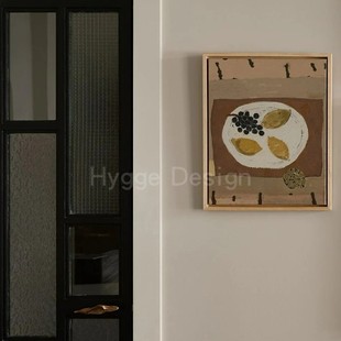 饰画餐厅壁画走廊背景墙玄关挂画 复古艺术热带客厅装 棕盘果叙