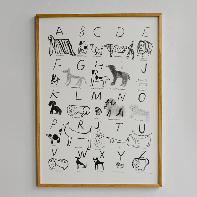 fine little day进口瑞典海报狗ABC DOGS装饰画Freja Erixån