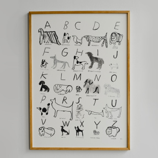 饰画Freja fine DOGS装 day进口瑞典海报狗ABC Erixån little