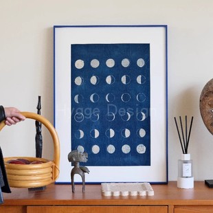 月相图 饰画月亮渐变小众艺术空间高级感入户玄关挂画 现代简约装