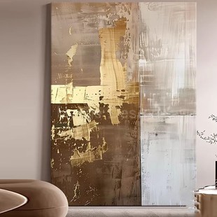 饰画玄关酒店卧室轻奢挂画 极简高端客厅装 鎏金叠序 意式