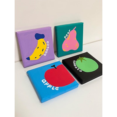 ins风趣味多巴胺卡通水果客厅餐厅装饰画现代简约卧室床头壁挂画