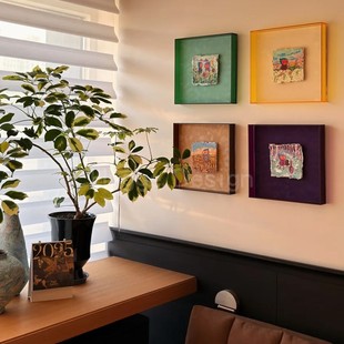 多巴胺轻奢极简客厅装 饰画包豪斯小众艺术抽象色彩沙发背景墙挂画