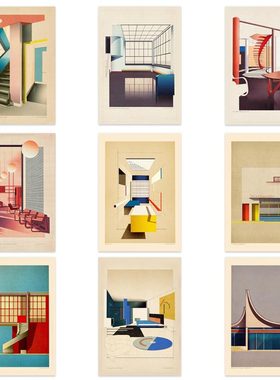 荷兰PSTR Studio 包豪斯建筑装饰画Sander Patelski